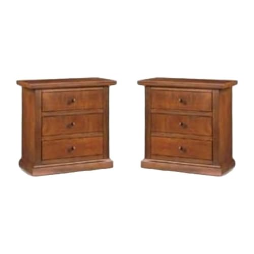 Vicentini arreda 2 COMODINI IN LEGNO NOCE SCURO ARTE POVERA 3 CASSETTI