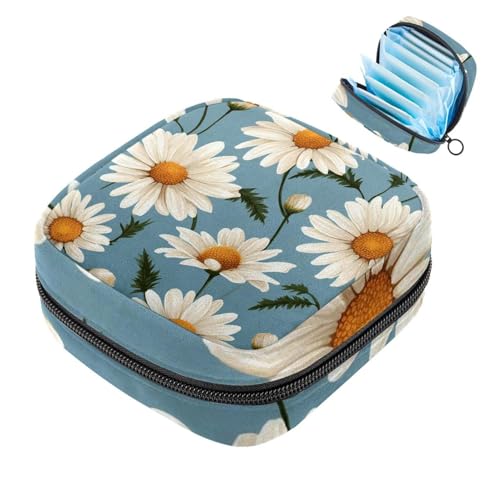 Sanitary Napkin Storage Bag, Daisy-640 First Period Kit Bag for Girls Women, Menstrual Cup Pouch Feminine Menstruation Tampon Bags Holde