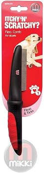 Mikki Dog, Cat Deluxe Flea Comb - Flea Remover for Medium to Large Sized Pet - Dust, Lice Comb Brush