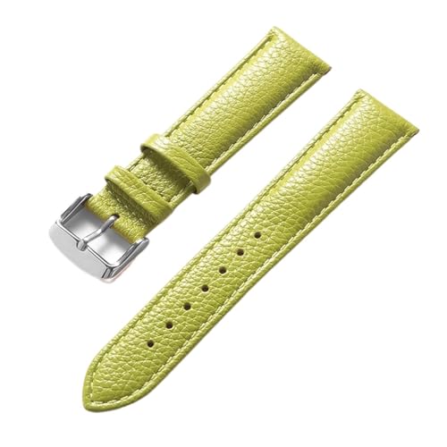 YingYou ライチ柄 ソフトレザー 革ベルト メンズ レディース 16mm18mm20mm22mm 時計バンド アクセサリー (Color : Light green, Size : 22mm)