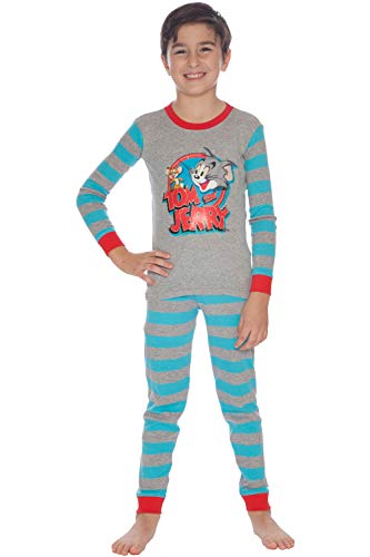 Intimo Boys' Big Tom & Jerry Long Sleeve Pajama Set, Multi, 10