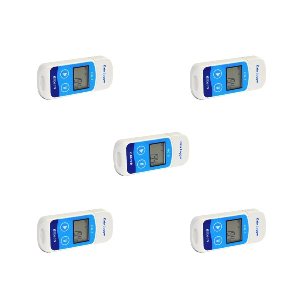 5 unidades RC-5 LCD Display USB Temperatura Data Logger Recorder Sensor Externo - Azul