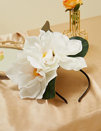 Coucoland Flower Hat Fascinators For Women - White Fancy Tea Party Church Derby Hats Floral Fascinator Headband #TOP4