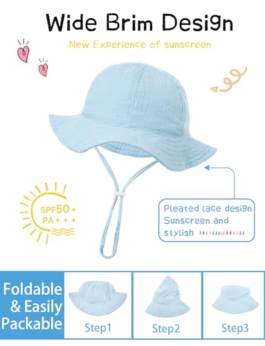 Gorro de pescador para bebé niño y niña con protección de sol para playa 5