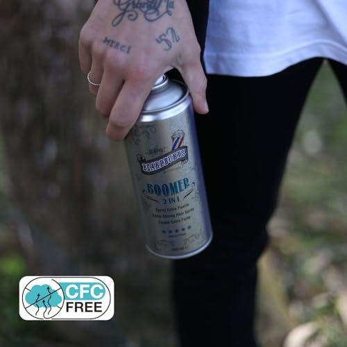 Beardburys HairSpray 2 en 1 Boomer | Laca Profesional para el Pelo Hombre, Mate con Fijación Extra Fuerte, 2 Acabados Concentrado y Nebulizado, Sin C.F.C (2) - imagen 8