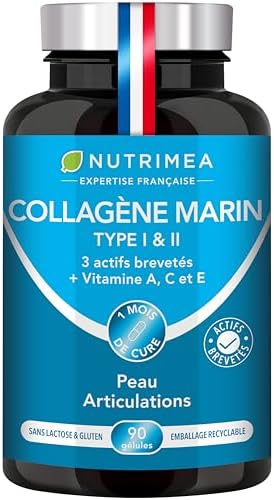 Collagene Marin – Types I & II Brevetés – 900 mg – Vitamines A, C...