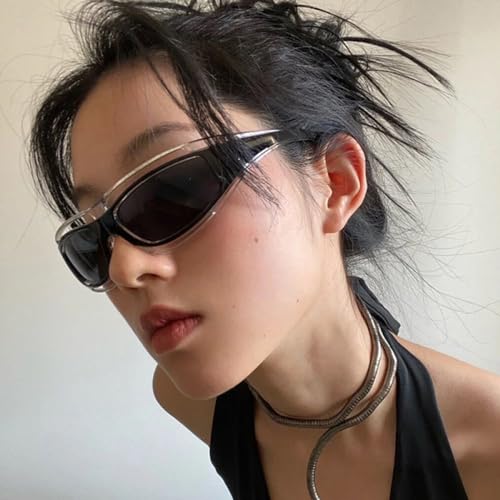 Lunettes de soleil punk légères anti-vent taille unique transparentes - 3