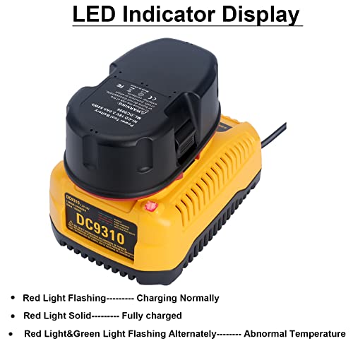 Qbmel DC9310 Fast Charger Replace For Dewalt 18 Volts Battery Charger Dw9116 Compatible With Dewalt 7.2V-18V Battery Xrp Nicd/Nimh Battery Dc9098 Dc9096 Dc9091 De9057 Dw9072 thumb #4