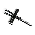 Sricam Durable Folding Comb - Unique Metal Black butterfly Comb，Convenient Steel Lightweight Portable Training Butterfly Comb