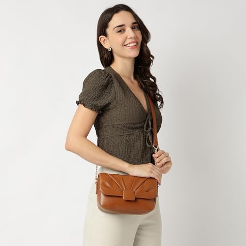 Image of Fastrack Puff Sling with Detachable Pouch | Faux-Leather Women's Handbags | Sling for Casual Carry