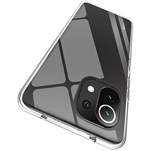 ORNARTO Capa para Xiaomi Mi 11 Lite, transparente fina silicone flexível ajuste proteger capa de absorção de choques, proteção protetora para Xiaomi Mi 11 Lite (2021) 6,55"