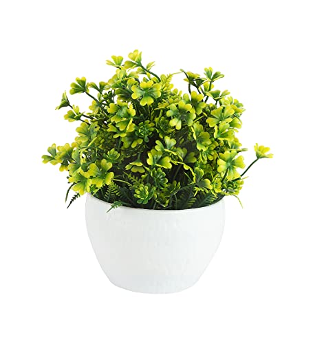 Image of Foliyaj Artificial Yellow Daisy Plant with Pot | Place This Faux Plant on Shelves, Desks, Side or Center Tables to Decorate Your Home or Office | Fake Plants for Interior Decoration