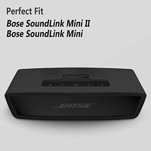 Image of Geiomoo Compatible with Bose SoundLink Mini /Mini II Silicone Carrying Case, Portable Scratch Shock Resistant Cover (Black)
