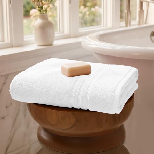 Image of MYTRIDENT Towel for Bath | Comfort Living Towels | Quick Drying | Travel Friendly | Bath Towel for Men /Women | 1 Piece Towel for Bath Large Size |100% Cotton 400 GSM | 70 cms x 140 cms - Baby Talc