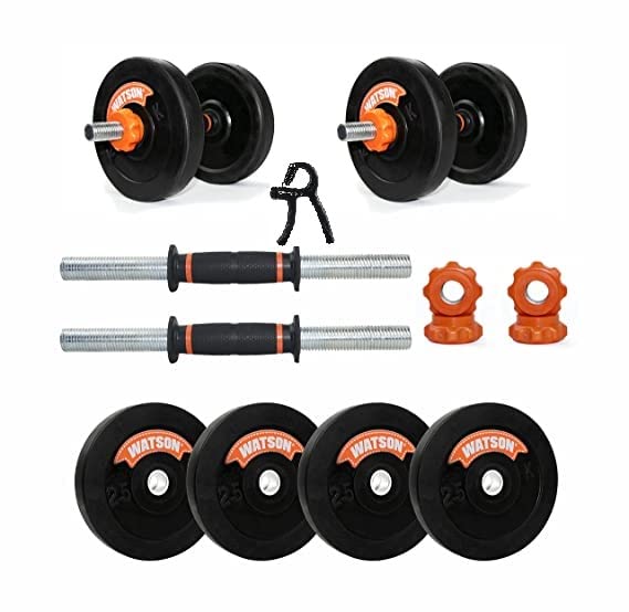 Watson Home Gym Set, Professional Rubber Weight Plates Set 10kg, 3 Ft Curl And One Barbell 14" Cast Iron Dumbbell Set Rubber Plates And Gym Gloves For Home Gym (B09ZJ6HR2S) Amazon Price History, Amazon Price Tracker