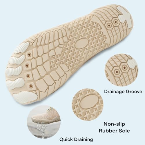 Image of Hike Barefoot Shoes for Women Men with Wide Toe Box, Healthy & Non-Slip Breathable Barefoot Water Shoes Beach Pool Aqua Swim Surf Hiking Walking Shoes