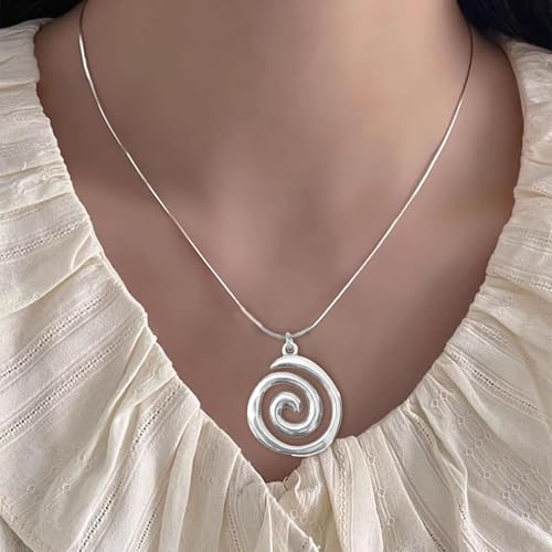 2 PCS Spiral Gold and Silver Swirl Necklace - Boho Choker Necklace Style Accessory Summer Jewelry for Women3