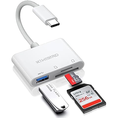 KiWiBiRD USB C SD Card Reader, Micro SD to Type C OTG Adapter for SDHC SDXC TF UHS-I Cards Compatible with MacBook Air Pro M1, iPad Pro Air 2020/2021, iPad mini 6, Galaxy S20/S21, Surface Go, Xiaomi Cover