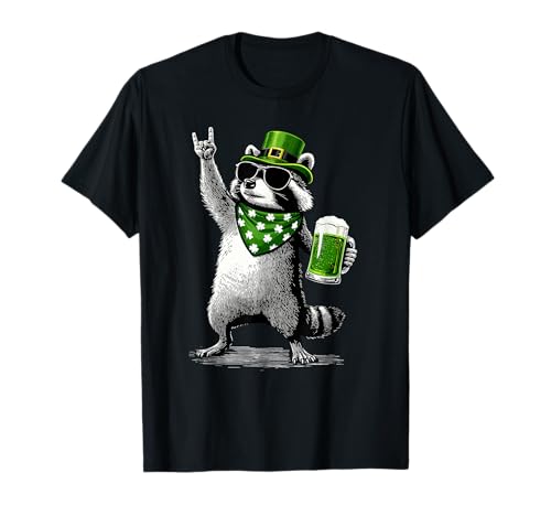 La bière Raccoon St Patty's Shamrock est Amusante pour la Saint-Patrick T-Shirt
