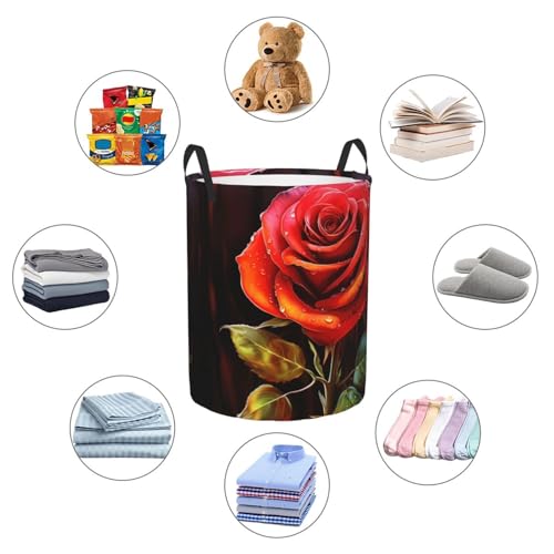 Panier à linge pliable imperméable Red Rose Art grand bac taille M - 7