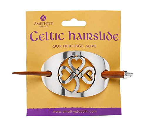 Celtic Shamrock Silver Plated Hairslide