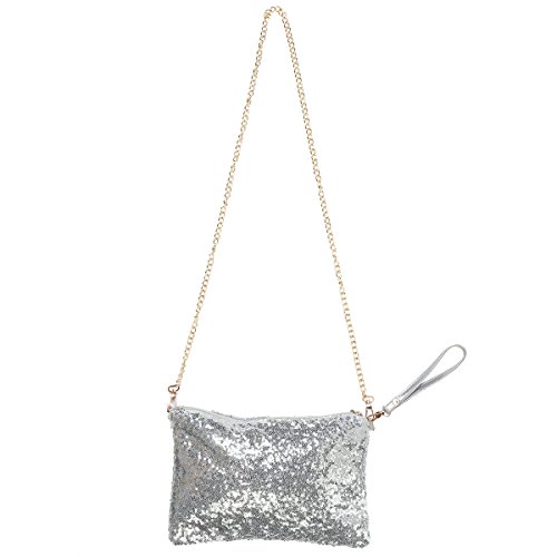 Oulii Fashion Glitter Bag Handbag Party Evening Clutch Shoulder Bag For Women (Silver) #TOP17