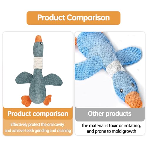 MALOUSUN Hundespielzeug Unzerstörbar,Anti Stress Ente Hund,Welpenspielzeug,Pfotenstern Enten Spielzeug Hund Blau,Kuscheltier für Hunde,Weiches Dog Toys für Aggressive Kauer,Kleine,Mittlere,Große Hund