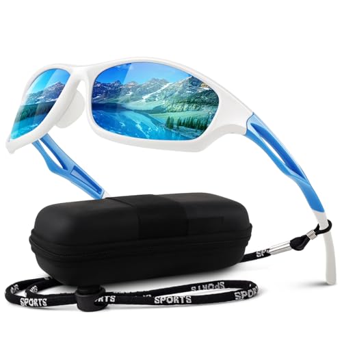 LINVO Lunettes de Soleil Homme Polarisées Légère TR90 Monture Sport Lunette Conduite Cyclisme Pêche 100% Protection UV400 CAT 3 CE