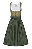 Farbe: grün Moser Trachten Baumwolle Midi Dirndl 70er grün Oliv Babette 005202 von Moser, Rocklänge: ca. 70 cm, mit Knopfleiste, Größe 44