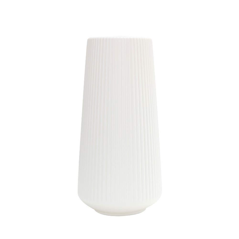 YSoutstripdu Plastic Nordic Flower Vase,Dried Bouquets Arrangement Pot Holder Home Office Decorations Milky White