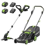 STEELITE 40V(2x20V) 17-inch Electric Lawn Mower and 12-Inch Cordless String...