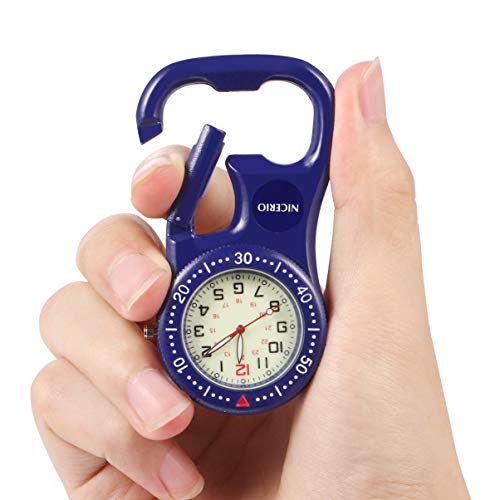 NICERIO NICERIO Relógio Mosquetão com Fecho de Mosquetão e Bússola com Abridor de Garrafas para Espo