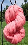 Bubble Gum Pink Wool Top Roving Fiber Spinning | Merino Wool for Spinning & Felting, Crafting, Needle Felting | Perfect for Beginners and Advanced Crafters (4 oz)