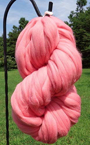 Bubble Gum Pink Wool Top Roving Fiber Spinning | Merino Wool for Spinning & Felting, Crafting, Needle Felting | Perfect for Beginners and Advanced Crafters (4 oz)