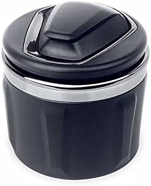 Ashtrays for Cigarettes Car Ashtray Multi-function Led Lights With Cover Car Supplies Auto Interior Accessories Home Ashtrays (Color : Gris)