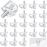 Hotop 3 Millimeters or 1/8 Inch Shelf Support Peg Clear Plastic Support Small Cabinet Shelf Pins Replacement Peg Cabinet Shelf Supports Pins Shelf Holder Pins (20 Pieces)