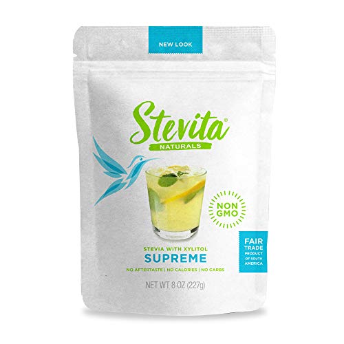Stevita Stevia with Xylitol Supreme - 8 oz Pouch - All-Natural Stevia Extract, Natural Sweetener, No Calories - Non-GMO, Vegan, Kosher, Keto, Paleo, Gluten Free - 227 Servings