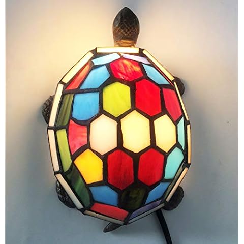 HUIMEIJU Tiffany Turtle lamp Stained Glass Turtle Night Light Tiffany lamp, Turtle HMJ80012 Cover