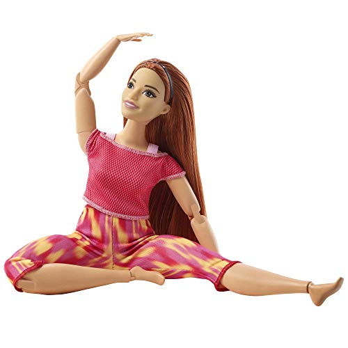 Barbie GXF07 - Made to Move Puppe mit braunem Haar, bewegliche und sportliche Modepuppe mit 22 Gelenken, Spielzeug ab 3… – Bild 6