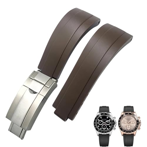 TWRQA Bracelet de montre en caoutchouc à boucle courte pour Rolex Daytona Submariner Role OYSTERFLEX Yacht Master Petit poignet en silicone 20 mm 21 mm, 21mm, Agate