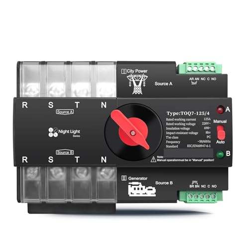 Inverseur automatique 4P 63A avec commutation ultra rapide pour rail DIN 230V