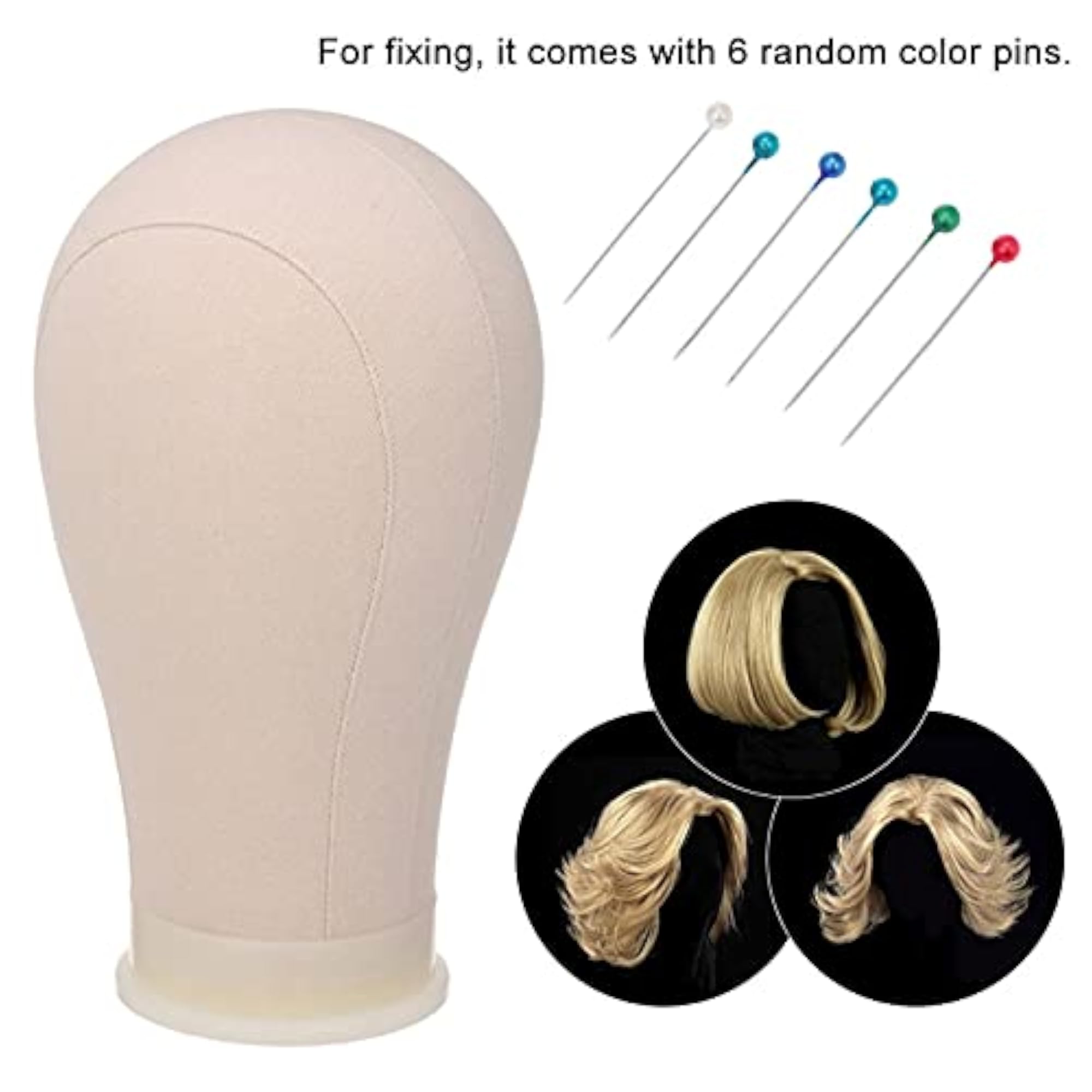 Canvas Block Head Mannequin for Wig Display