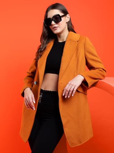 Image of KOTTY Womens Cotton Blend Standard Length Elegant Style Coat - Classic Style with Modern Detailing