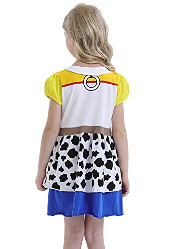 Amzbarley Jessie Costume For Girls Fancy Party Cow Dress Up Wild West Halloween Cosplay Kids School Talent Shows Birthday Role Play Outfits Size 10(8-9Years) #TOP2
