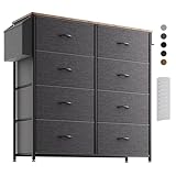 PURFINO Cajonera de Tela - Cómoda Organizador de Lona con 8 Cajones Grandes, Dormitorio