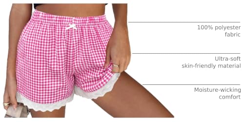 Image of Boxer Shorts for Women Pajama Gingham Shorts Casual Lounge Sleep Plaid Y2K Beach Bottoms for 2026 Summer