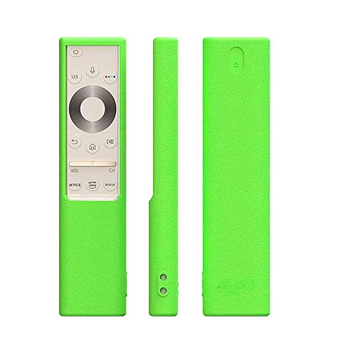 Image of Oboe Silicone Protective Case for Samsung BN59-01311 Smart TV Remote Shockproof Anti-Slip Battery Cover for Samsung QLED TV Smartone Remote Anti-Lost with Remote Loop (Glow in Dark Green)