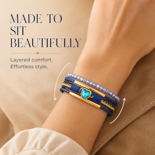 OUTSTHAND Brown Leather Bracelets for Women, Western Jewelry Cowgirl Style - image 3