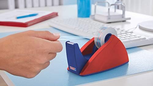 tesa Easy Cut dozownik taśmy samoprzylepnej do rolek taśmy klejącej do 33 m x 19 mm  czerwony/niebieski