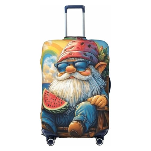 Summer Gnomes Print Travel Luggage Cover Elastic Baggage Protector For Men Women Fits 18-21 Inch Luggage